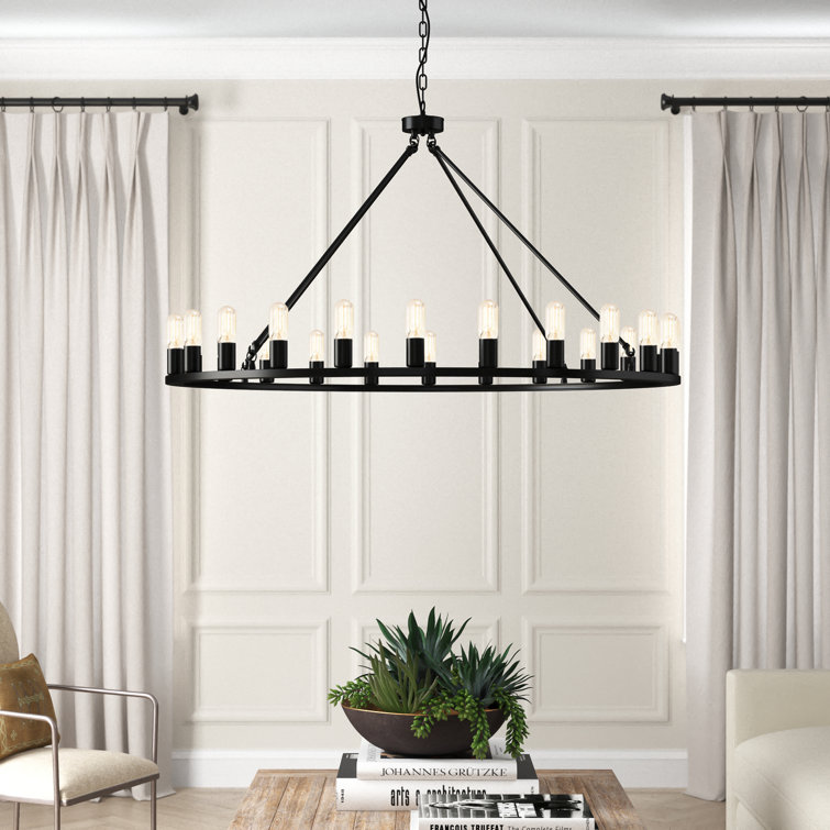 Greyleigh™ Vincent 24 Light Candle Style Wagon Wheel Chandelier